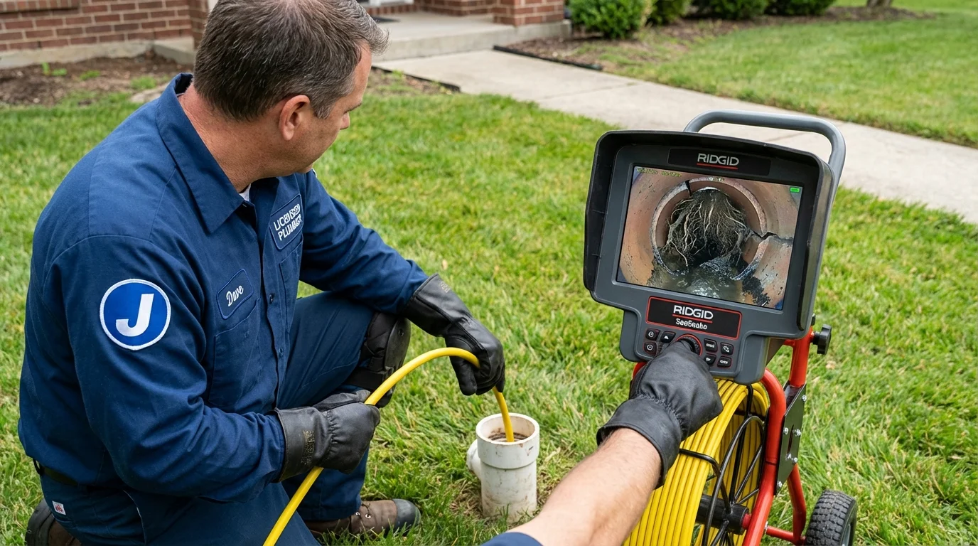 Sewer camera inspection being performed by Johns Plumbing LLC in Cozad